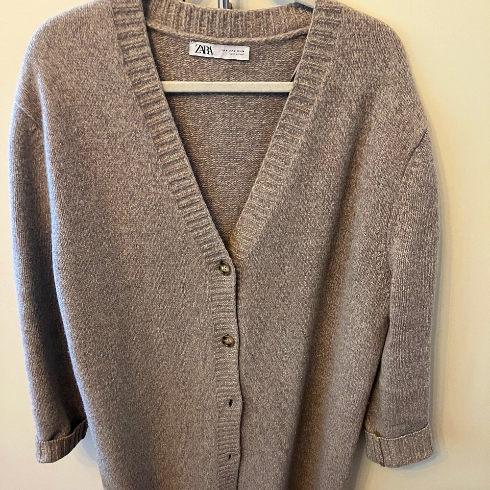 Long wool cardigan